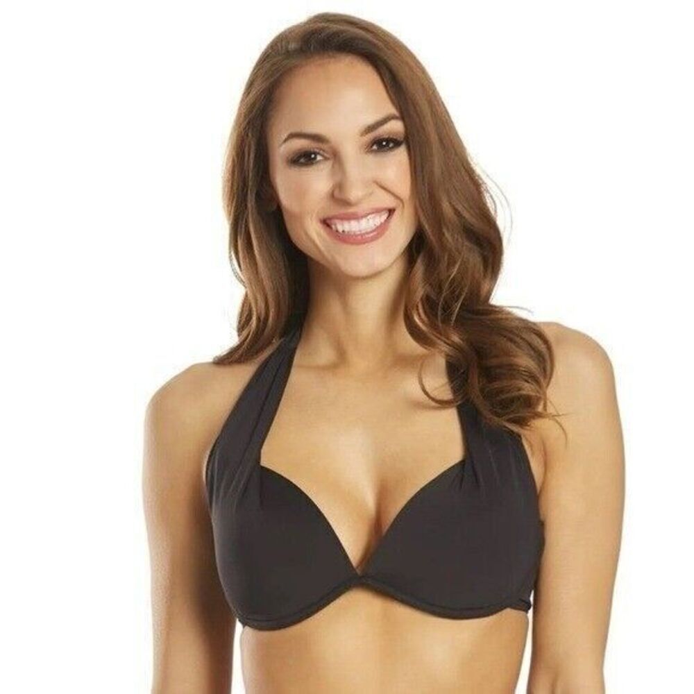 COCO REEF Contours Cameo Underwire Halter Bikini Top Swimsuit, swimwear 10/34D